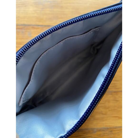 COACH Blue Textured Leather Logo Wristlet - Picture 5 of 9